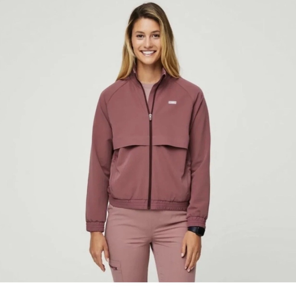 FIGS Mauve Zip-Front Jacket Sydney size XL mineral mauve